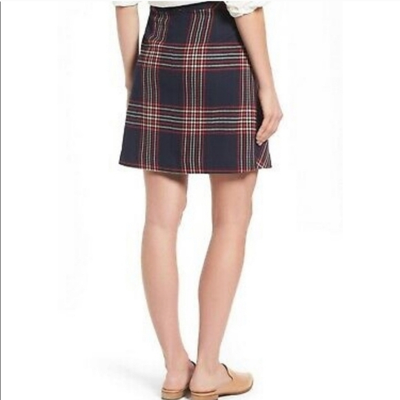 Halogen Navy & Red Plaid Jacquard A-Line Mini Skirt | Size 2P | Nordstrom - Picture 6 of 16